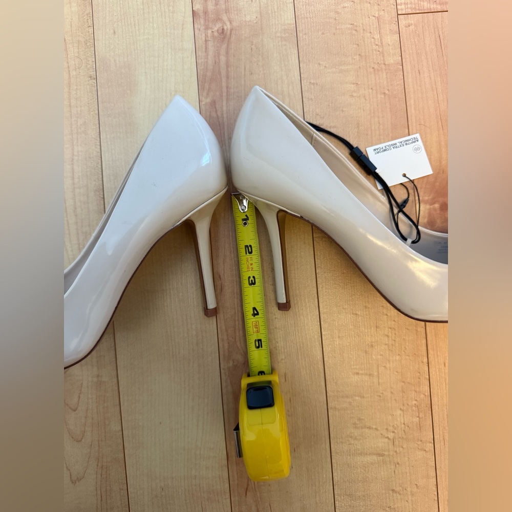 NEW Zara Nude Patent Pointed-Toe Heels - Size 10 - Picture 5 of 6